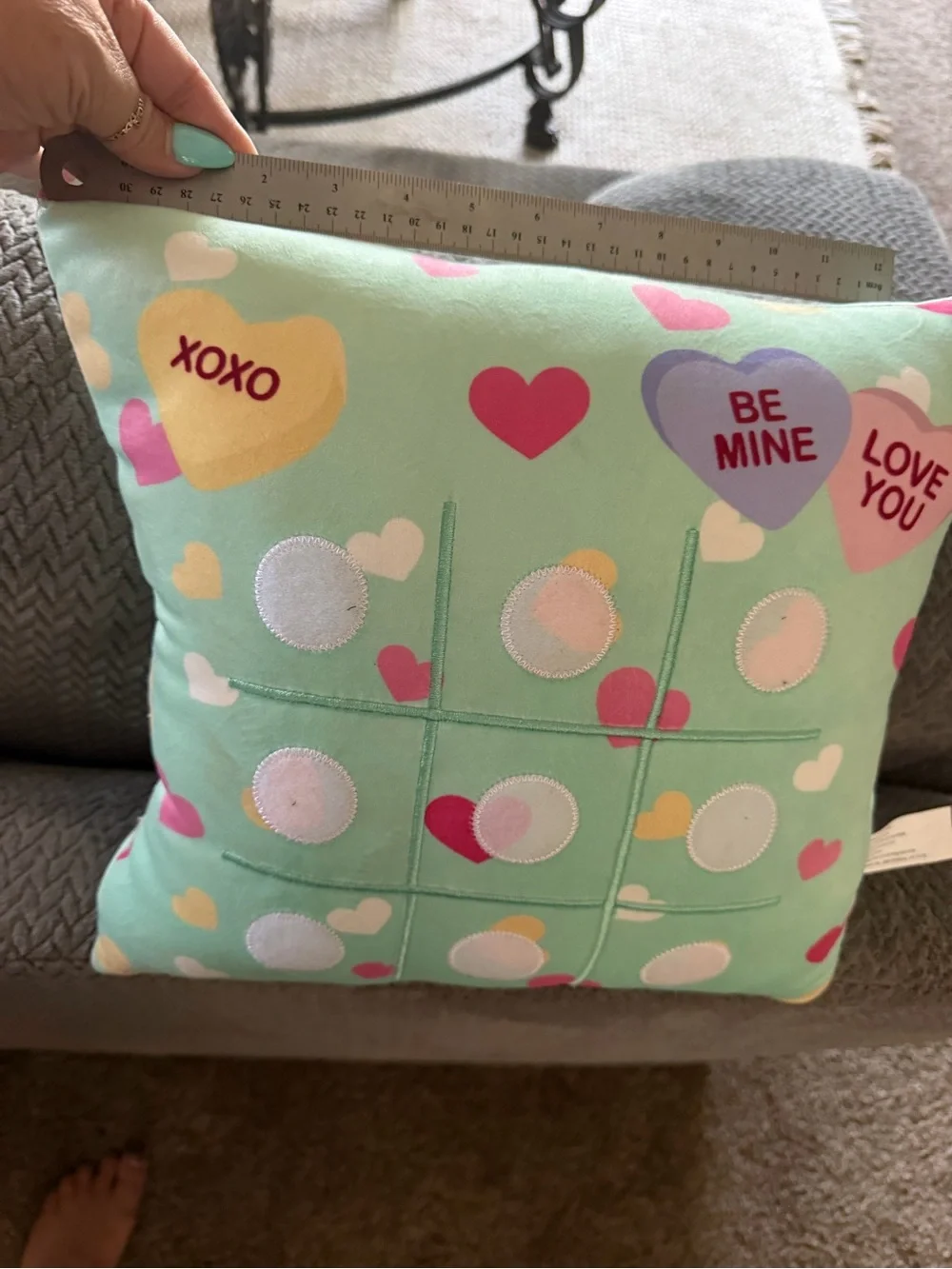 Way to Celebrate Inch Valentine's Day 9piece tic-tac-toe plush pillow NWOT
